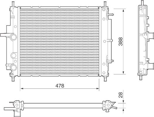 MAGNETI MARELLI Радиатор, охлаждение двигателя 350213175000